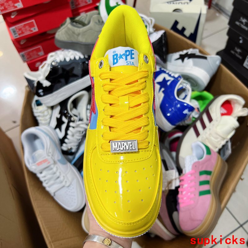 A Bathing Ape Bape Sta Marvel Comics Yellow Patent Leather