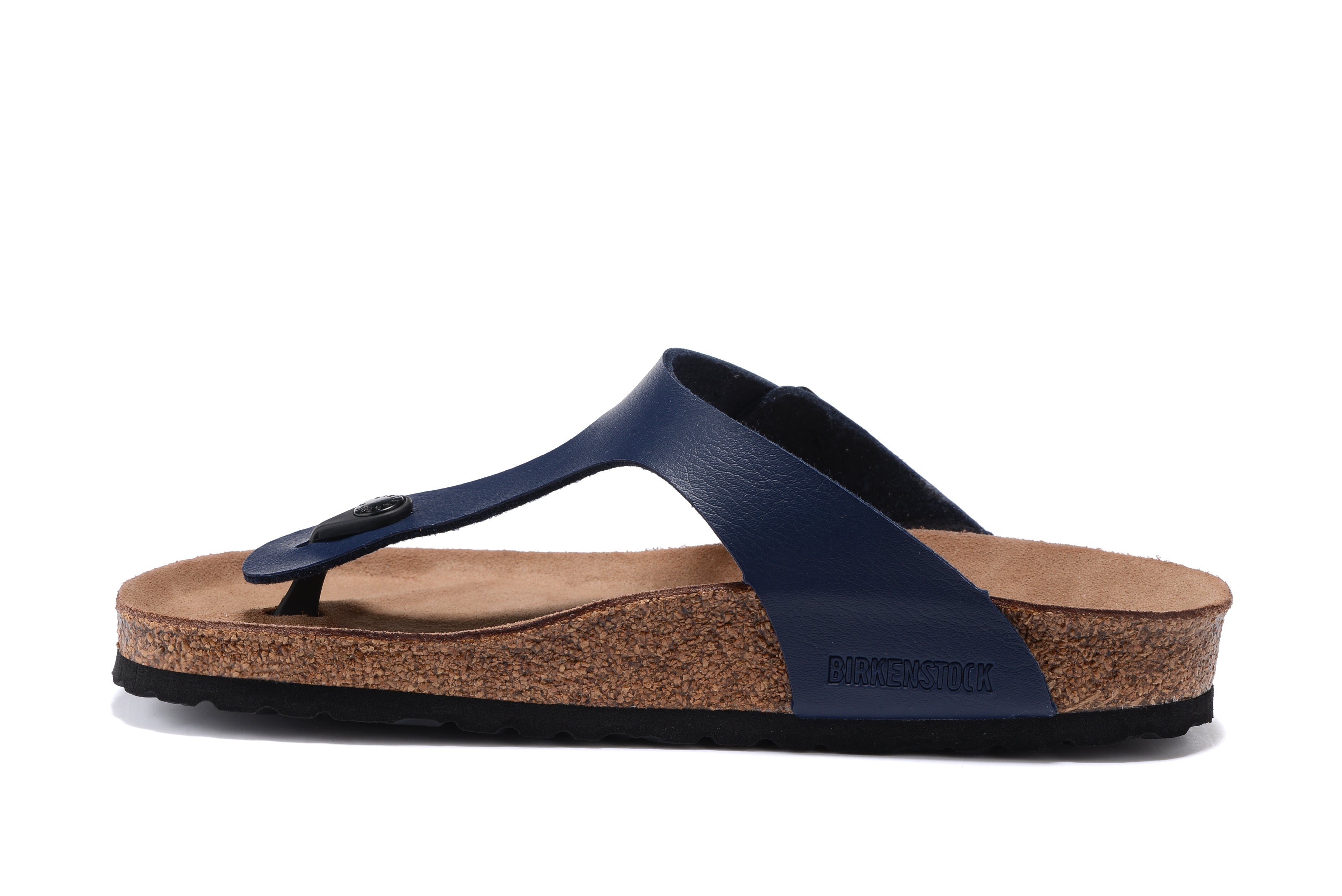Birkenstock Gizeh Navy Flip Flops Matte Leather Sandals
