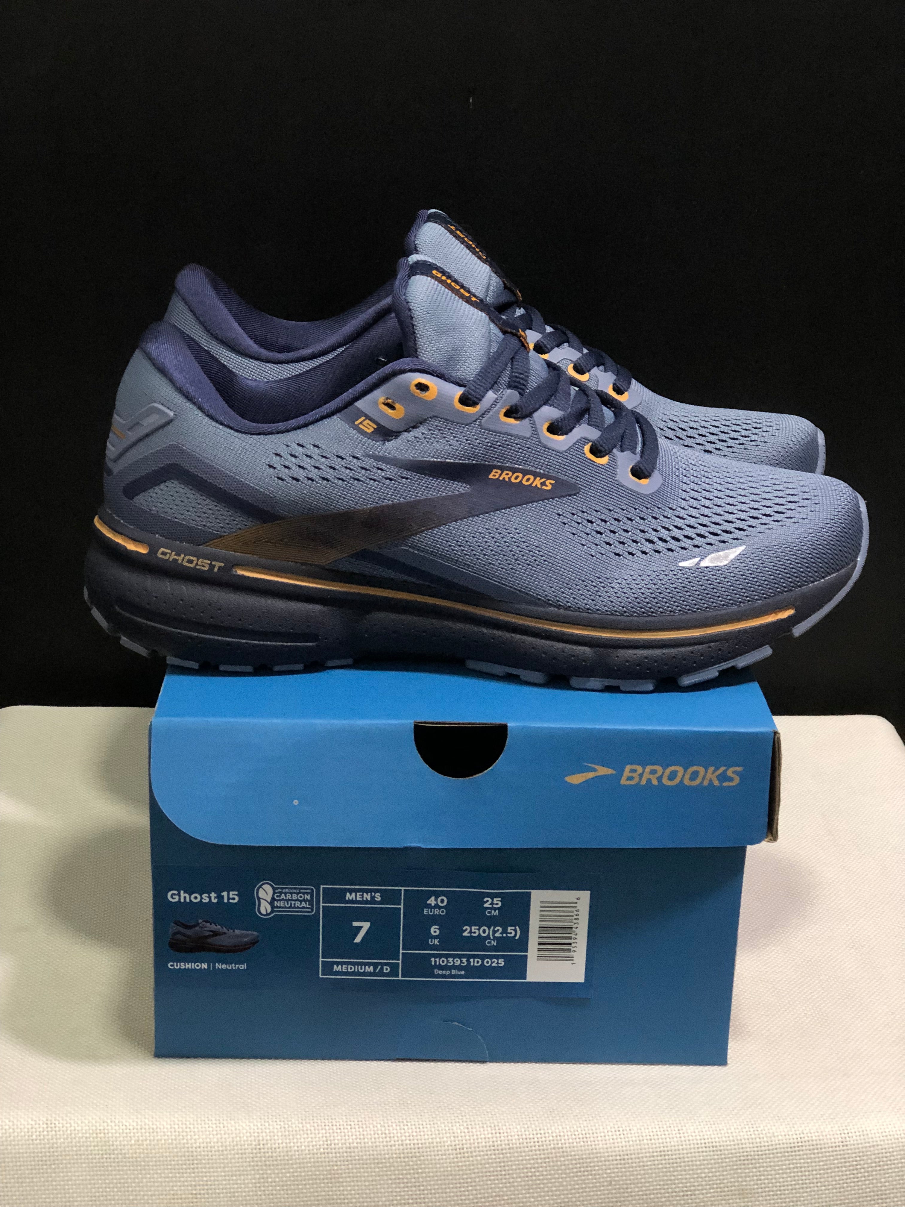 Brooks Ghost 15 Shock-absorbing Wear-resistant Low-top Running Shoes Deep Blue
