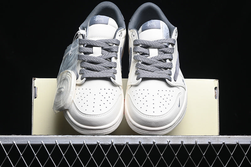 Travis Scott Fragment Design Nike Air Jordan 1 Low OG SP Medium Grey White Fashion Sneakers