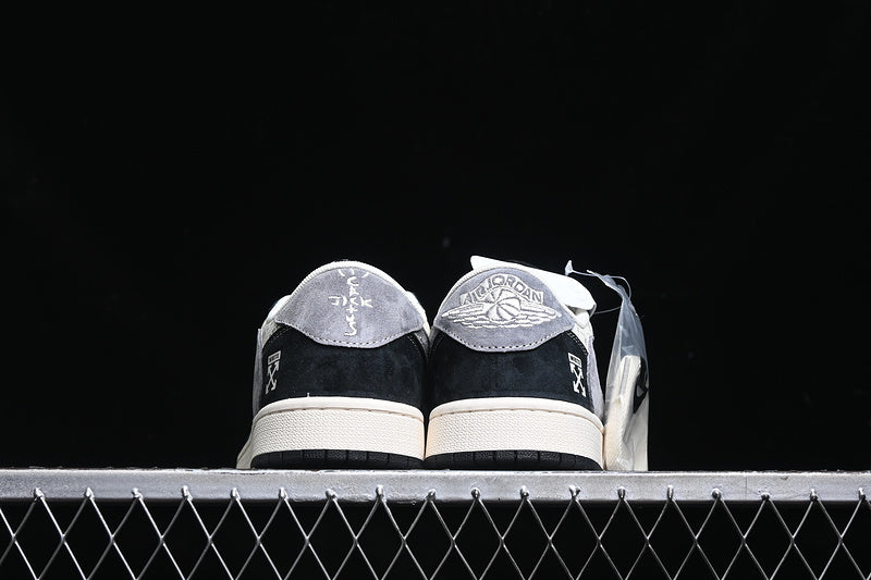 Travis Scott Fragment Design Nike Air Jordan 1 Low OG SP Off White Grey Black Sneakers