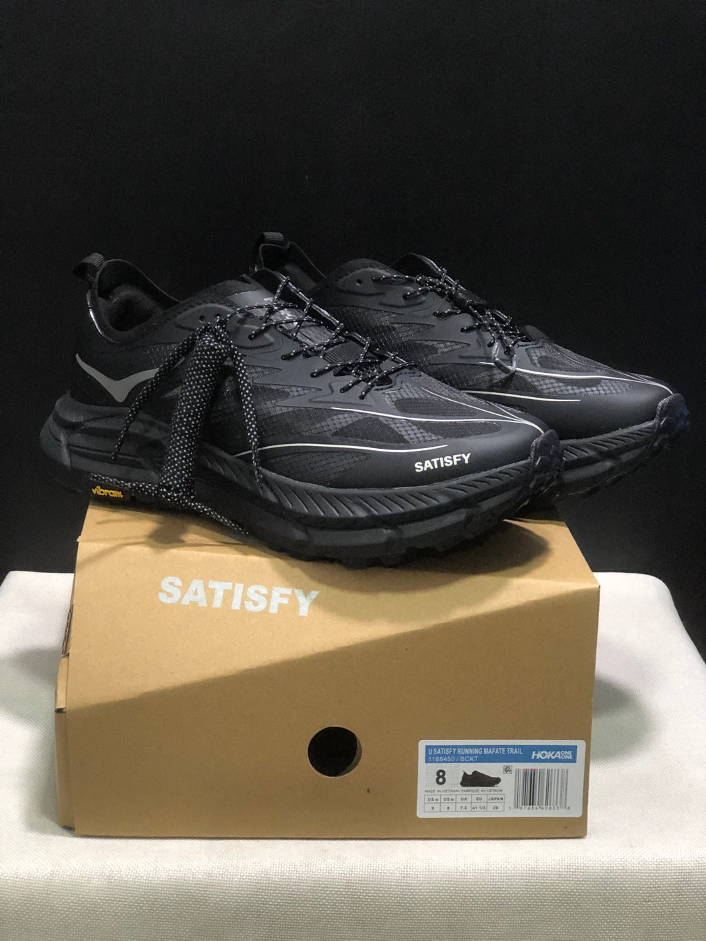 Hoka One One Satisfy x Mafate Speed 4 Black Breathable Fashion Running Shoes Sneakers