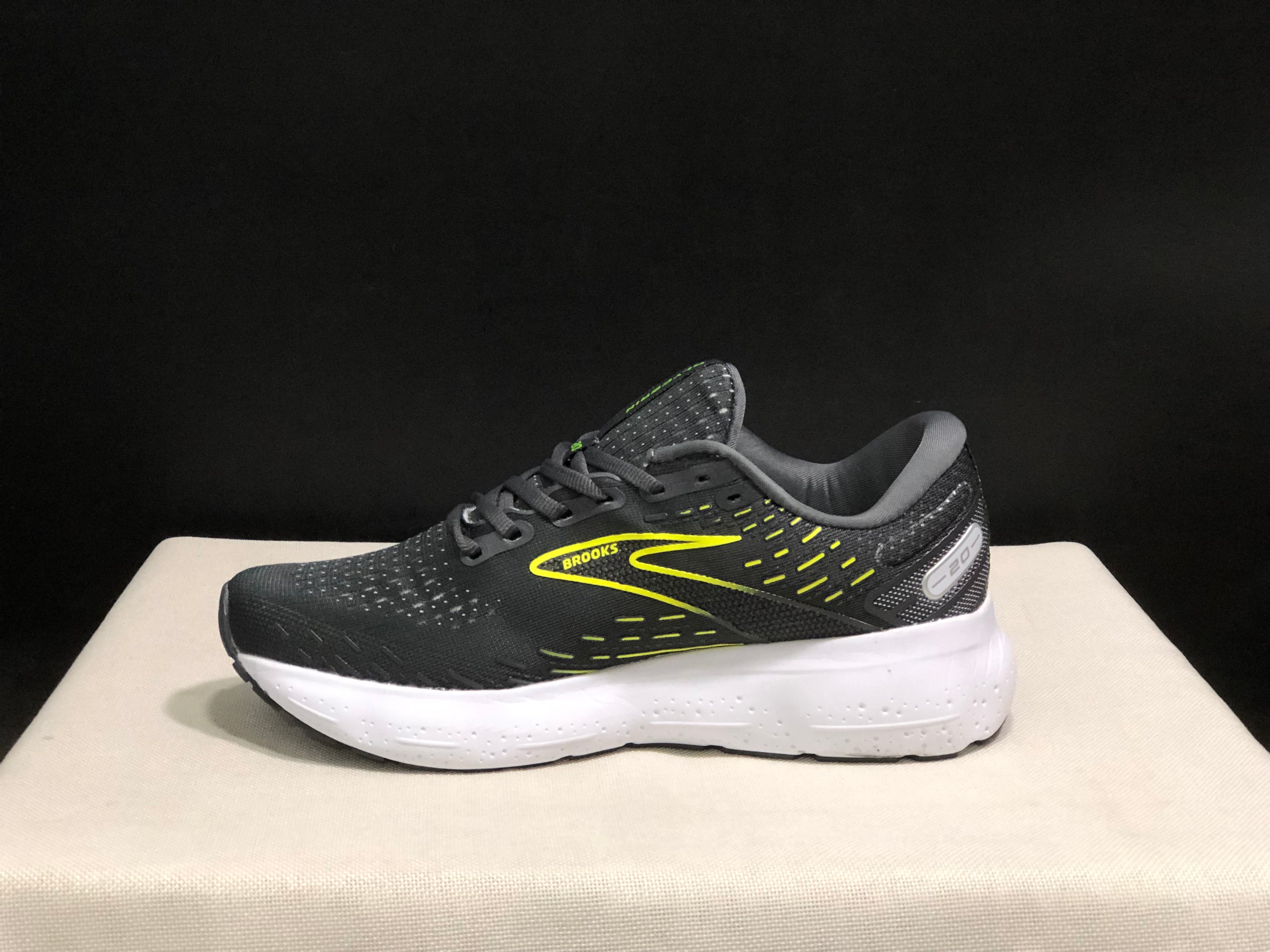 Brooks Glycerin GTS 20 Shock-absorbing Wear-resistant Running Shoes Black/Fluorescent Green