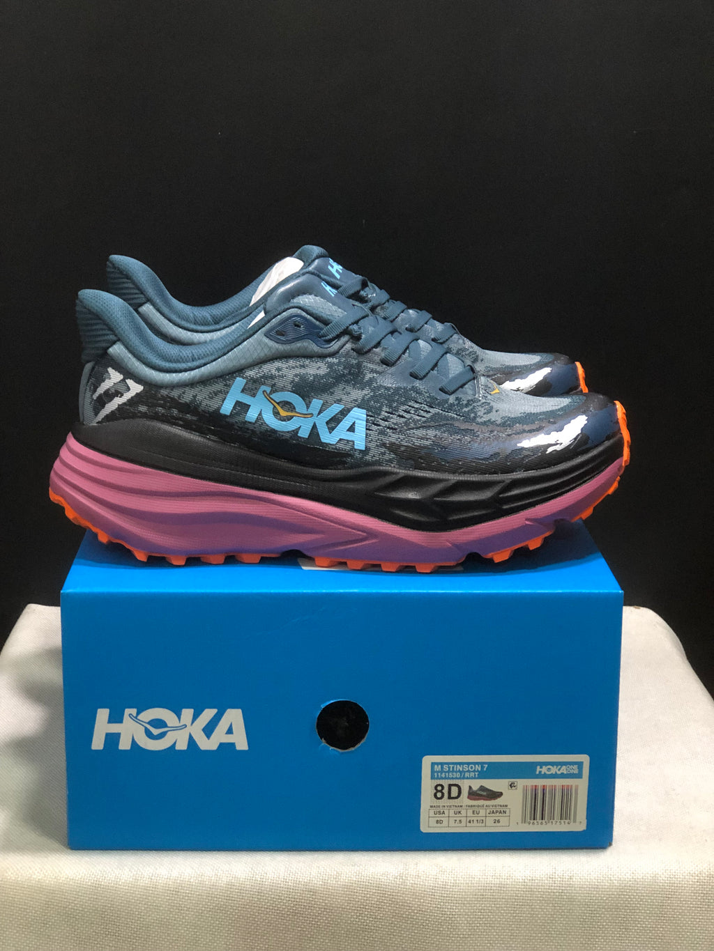 Hoka One One Stinson 7 Comfortable Anti-slip Running Shoes Camouflage/Black/Red