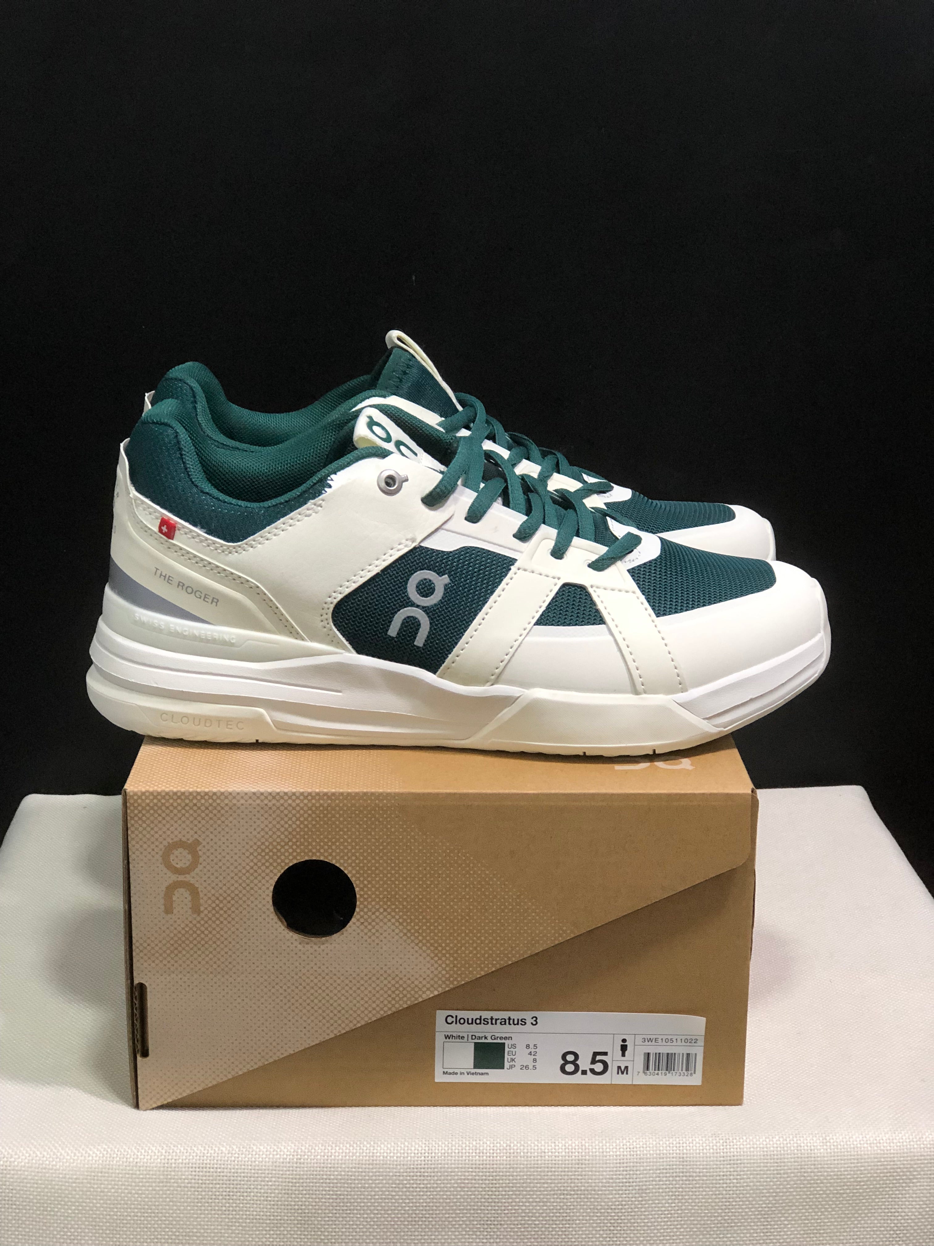 On Running The Roger Clubhouse Pro Anti-Slip Sports Shoes White/Dark Green
