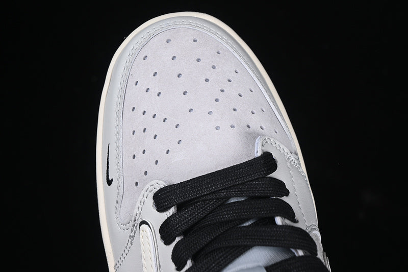 Travis Scott Fragment Design Nike Air Jordan 1 Low OG SP White Grey Black Sole Sneakers