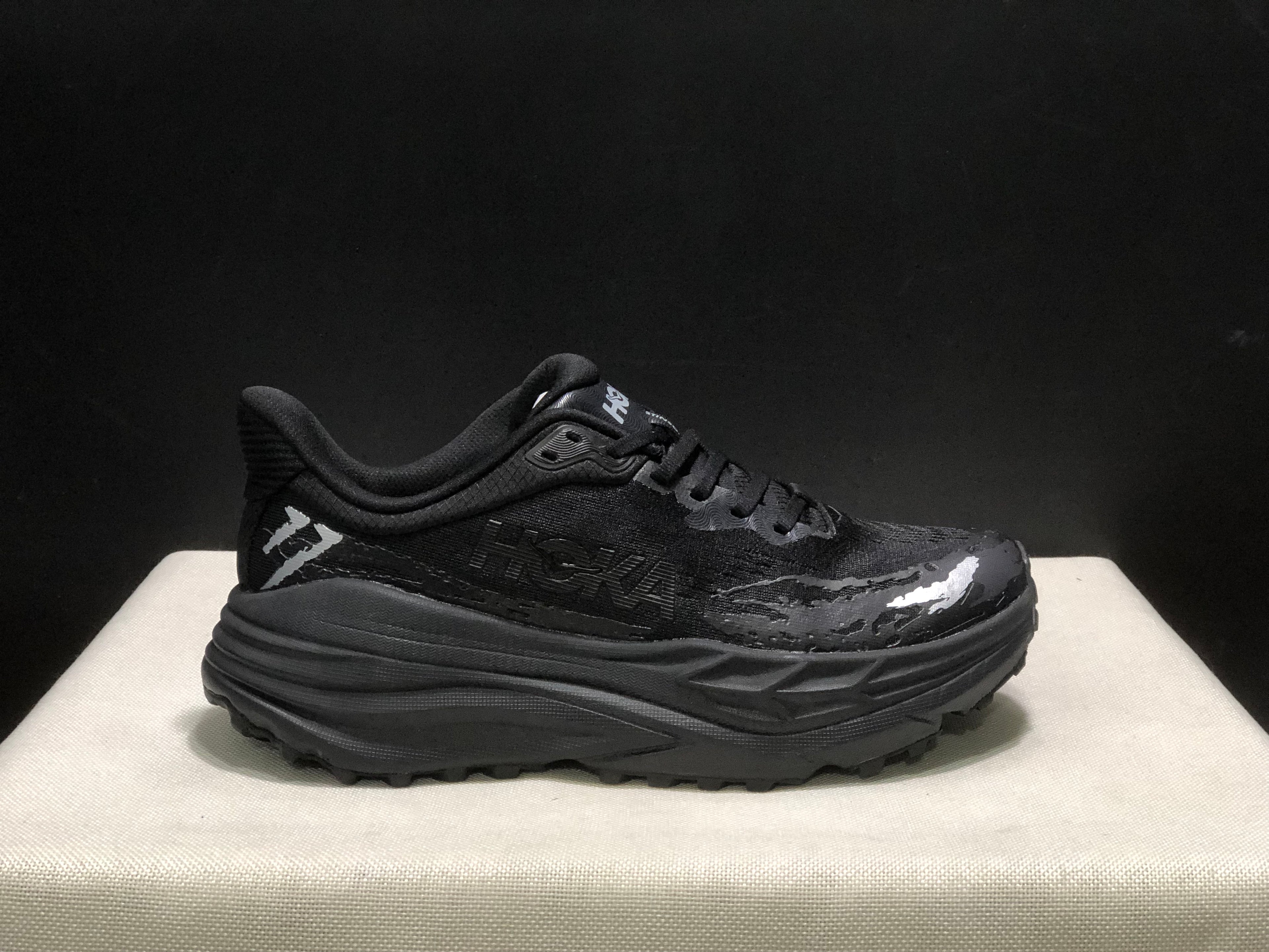 Hoka One One Stinson 7 Comfortable Anti-slip Outdoor Running Shoes Sneakers Black
