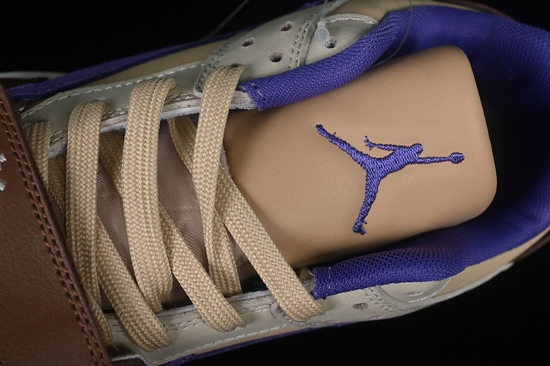 Travis Scott Nike Air Jordan Cut The Check Purple khaki Brown Sneakers