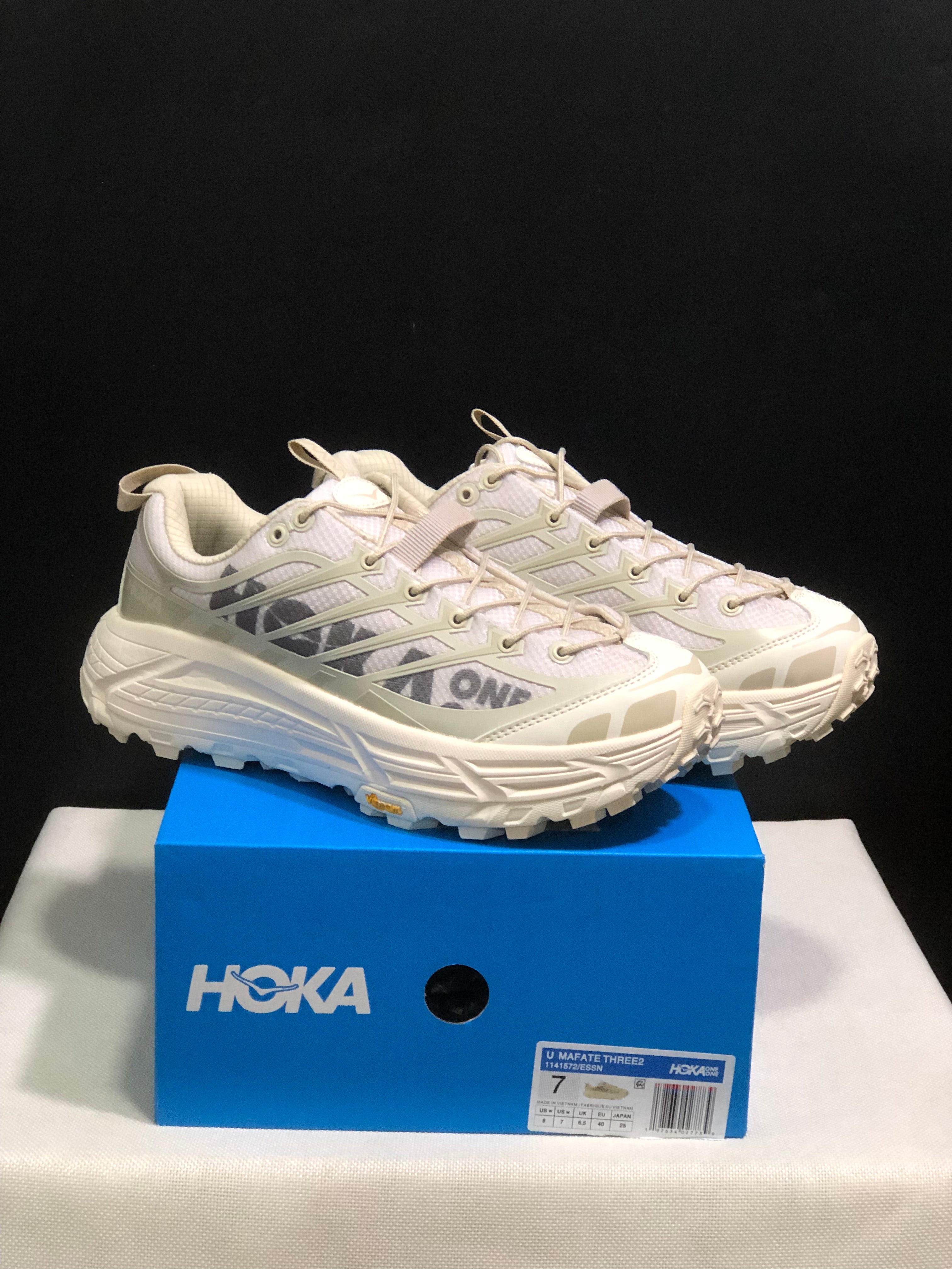 Hoka One One Mafate Three 2 Anti-slip Running Shoes Sneakers Beige