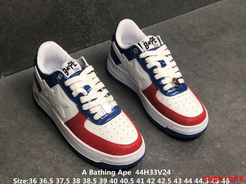A Bathing Ape Bape Sta Low Red Navy White