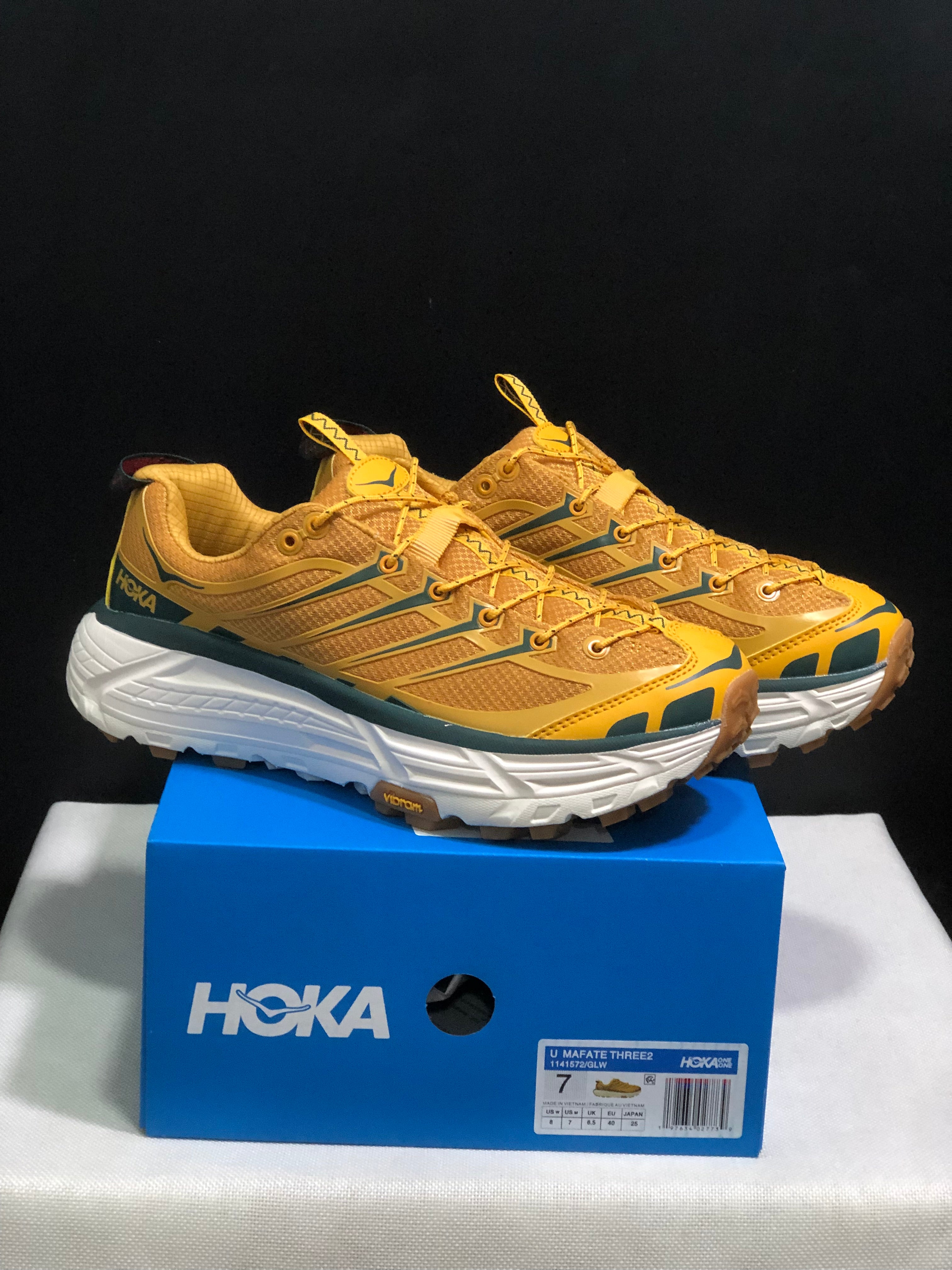 Hoka One One Mafate Three 2 Anti-slip Running Shoes Sneakers Yellow