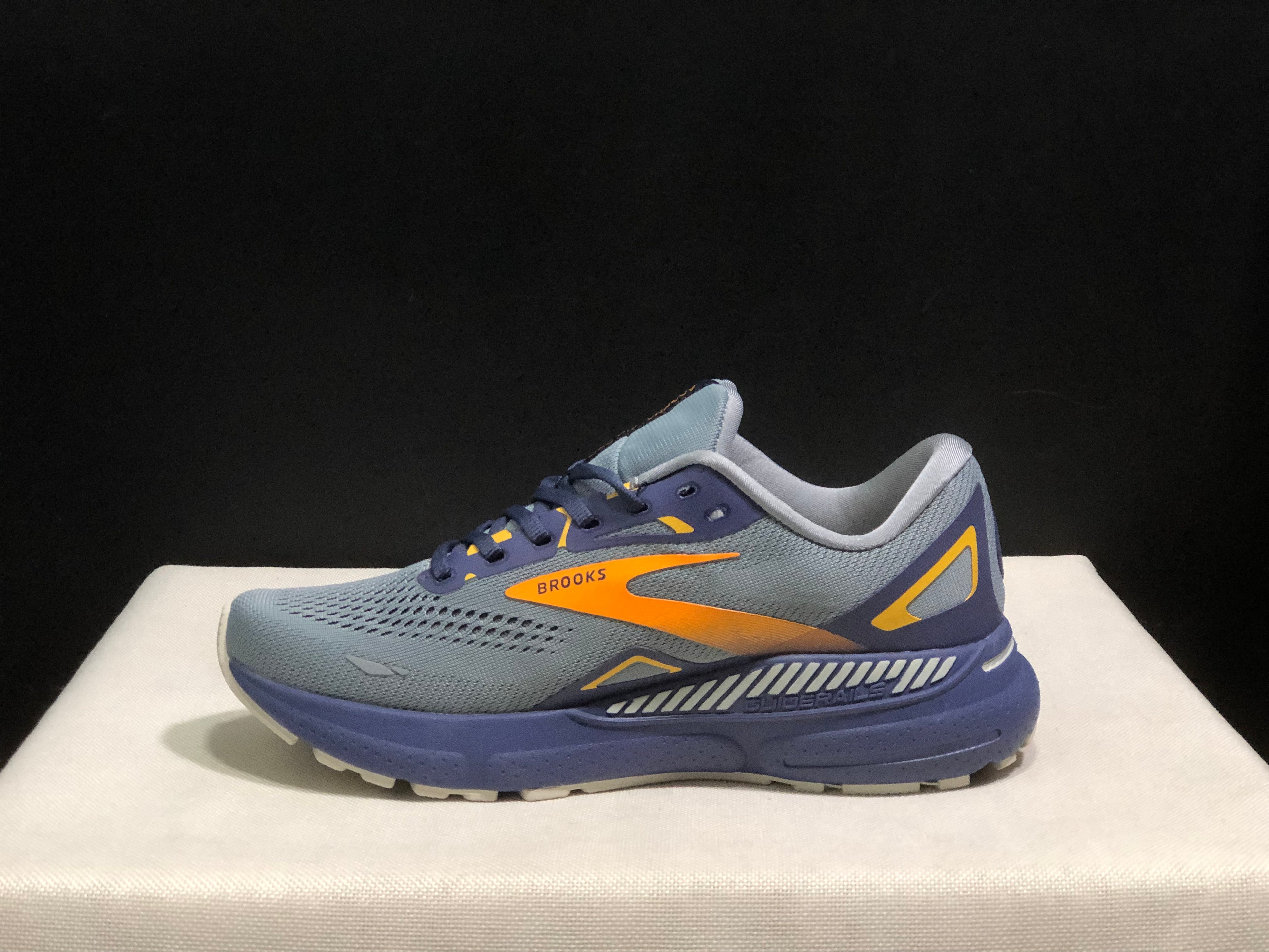 Brooks Adrenaline GTS 23 Shock-absorbing Wear-resistant Low-top Running Shoes Grey/Blue Orange