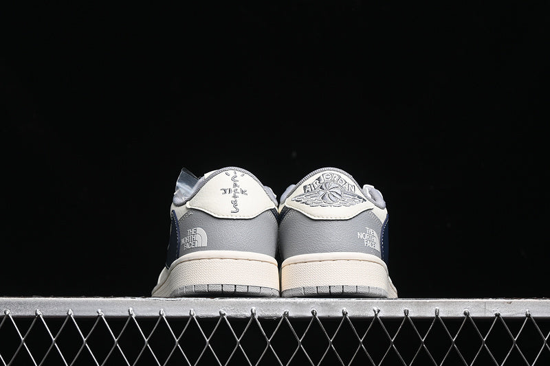 Travis Scott Fragment Design Nike Air Jordan 1 Low The North Face OG SP Grey Navy White Sneakers