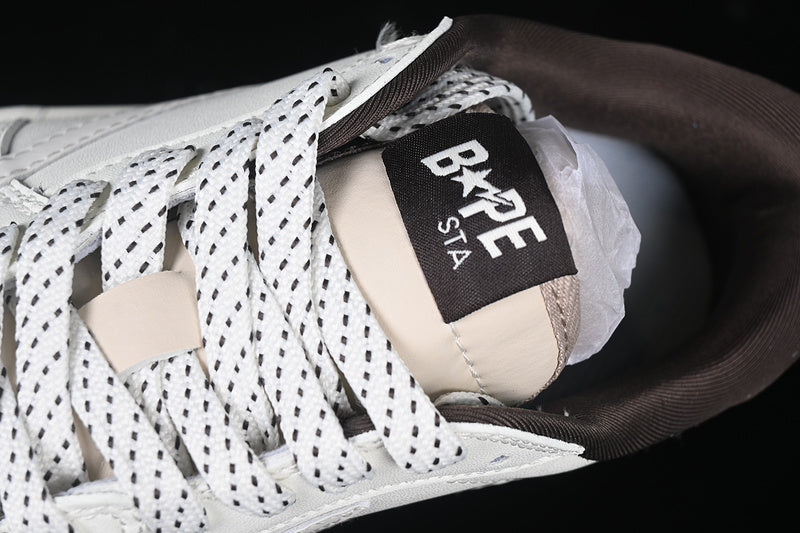 Travis Scott Fragment Design Nike Air Jordan 1 Low Bape OG SP Brown Sole White Beige Sneakers