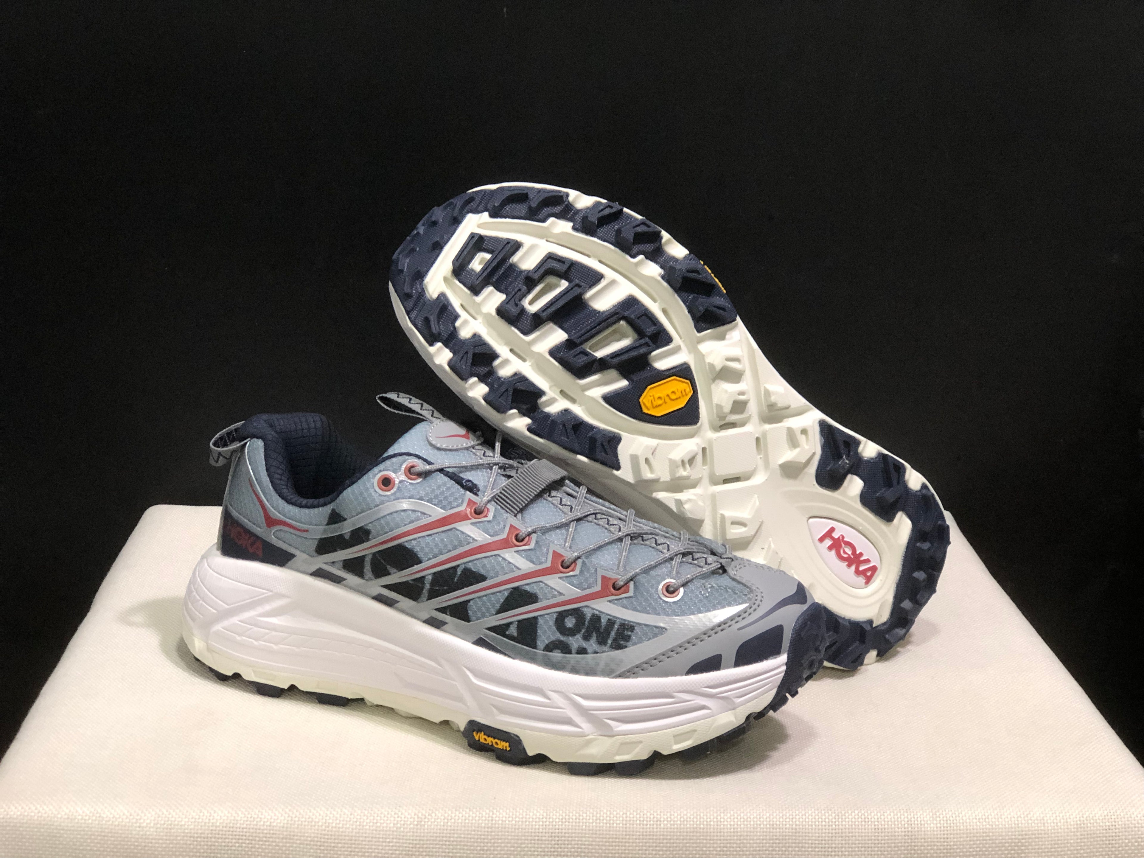 Hoka One One Mafate Three 2 Anti-slip Running Shoes Sneakers Silver