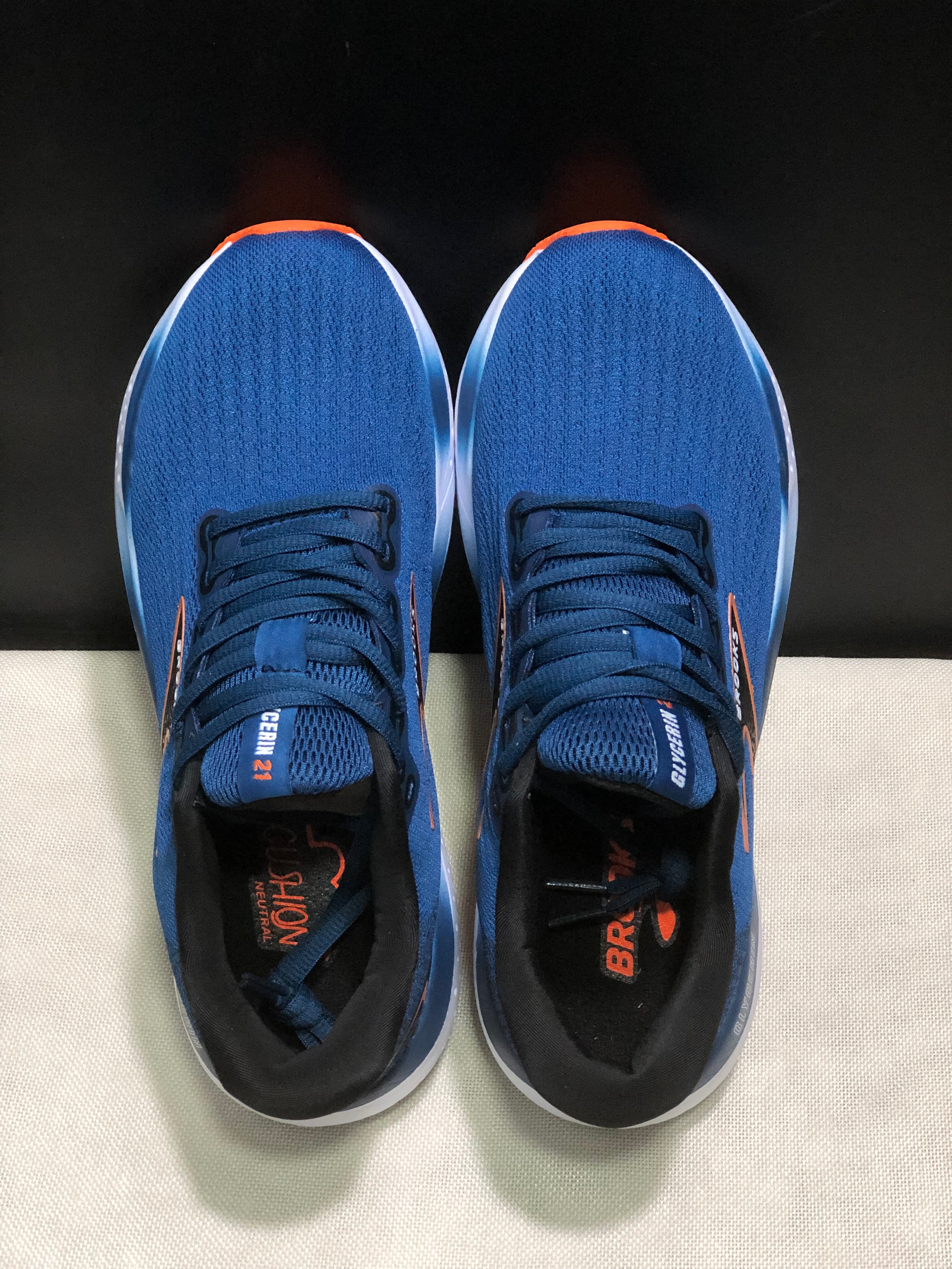 Brooks Glycerin 21 Low-top Casual Running Shoes Blue/Black/Orange
