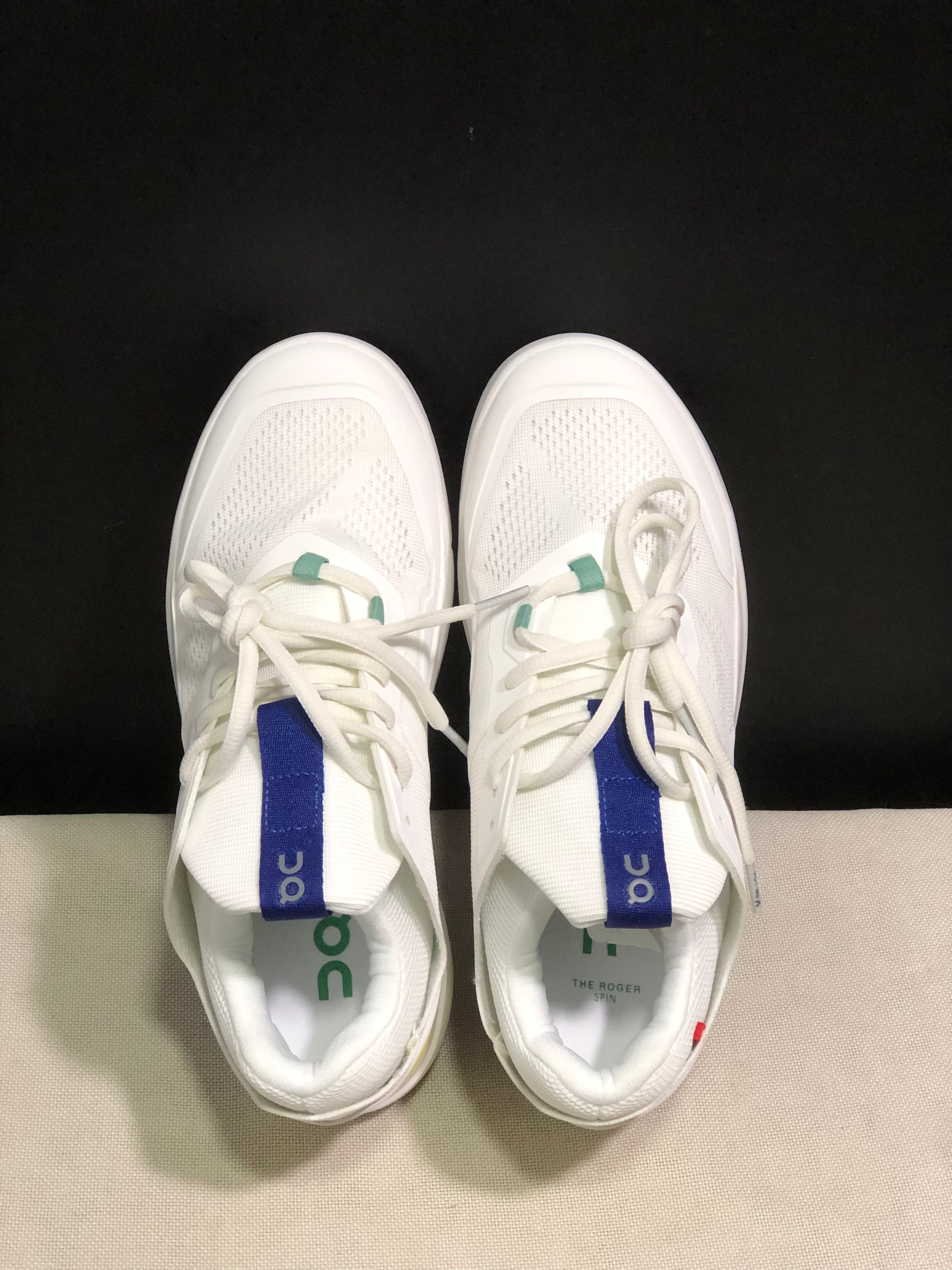 On Running The Roger Spin Breathable Mesh Sneakers Blue White/Pink Sole