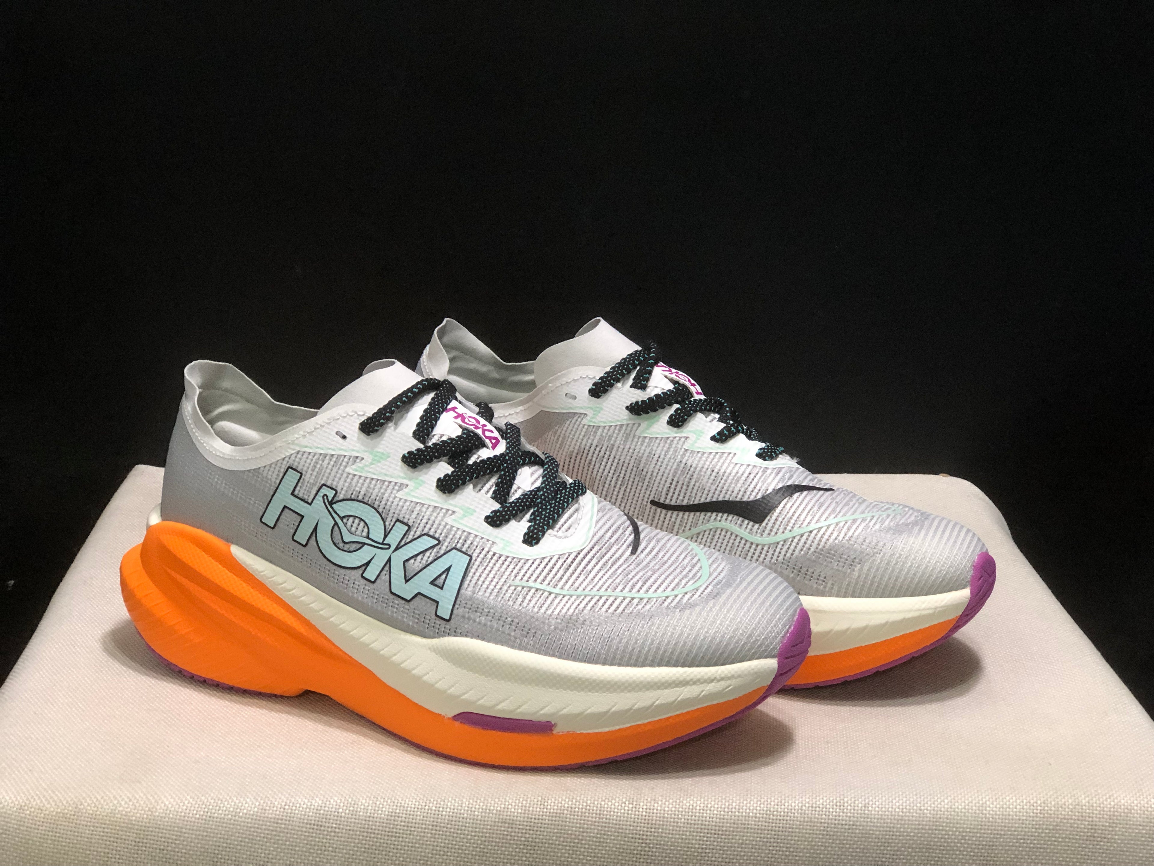 Hoka One One Mach X 2 Anti-slip Low-top Running Shoes Grey/Orange