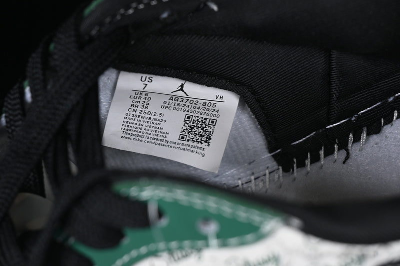 Travis Scott Fragment Design Nike Air Jordan 1 Low OG SP White Black Green Sneakers