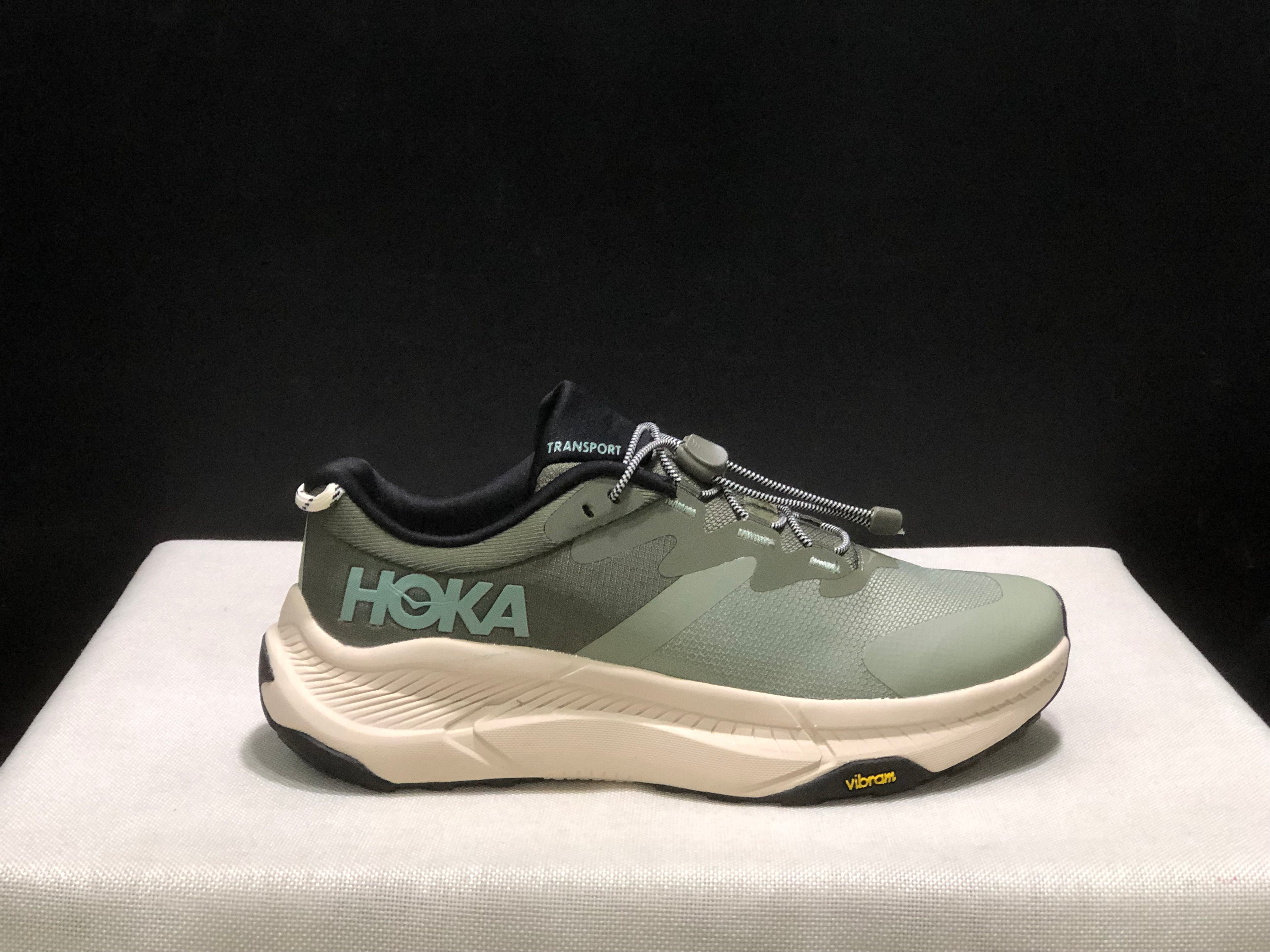Hoka One One Transport Drawstring Low-top Running Shoes Sneakers Green