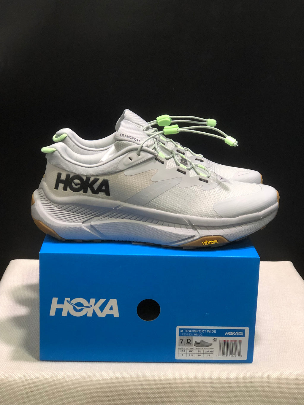 Hoka One One Transport Drawstring Low-top Running Shoes Sneakers Silver