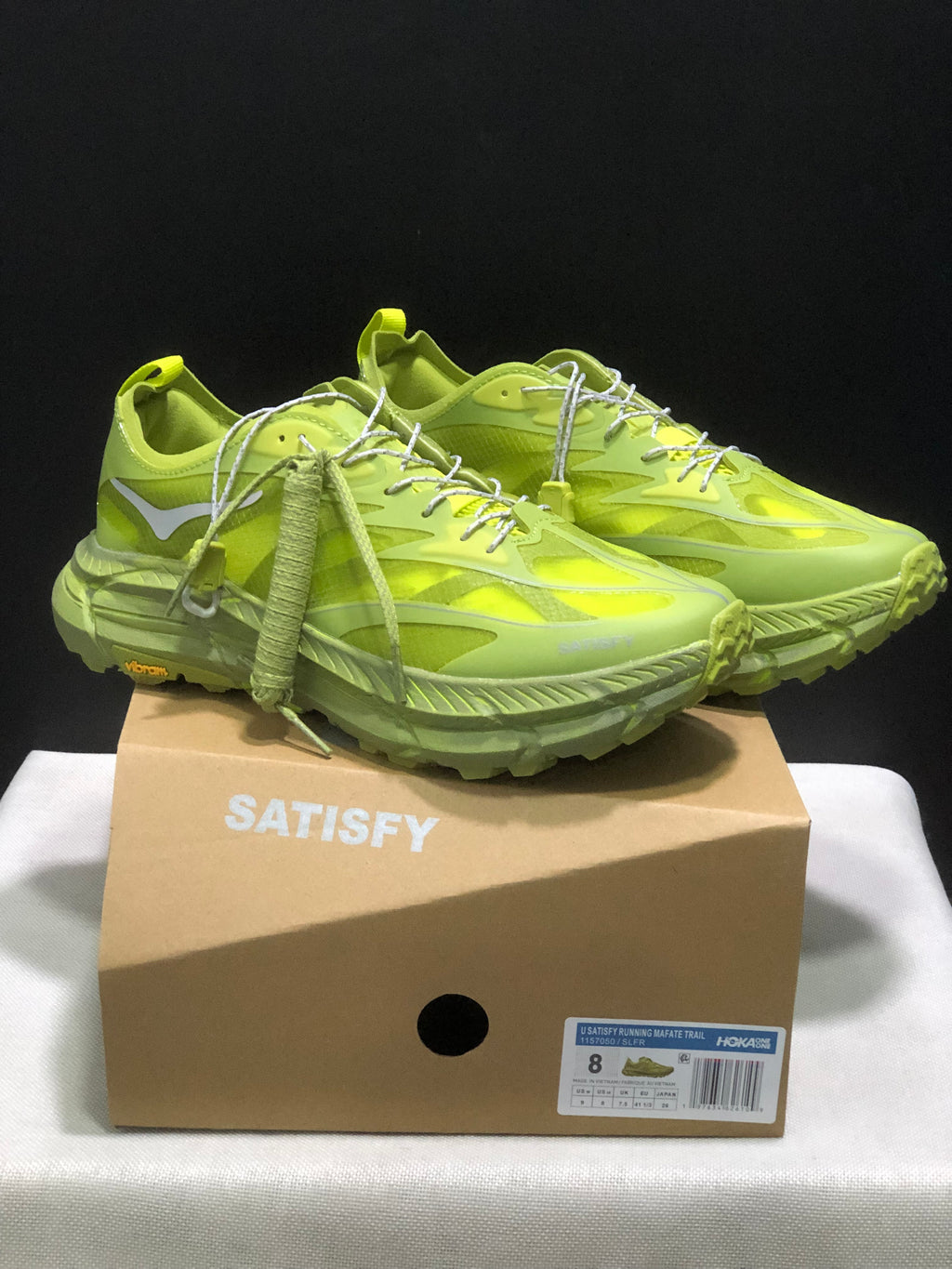 Hoka One One Satisfy x Mafate Speed 4 Breathable Fashion Running Shoes Sneakers Green