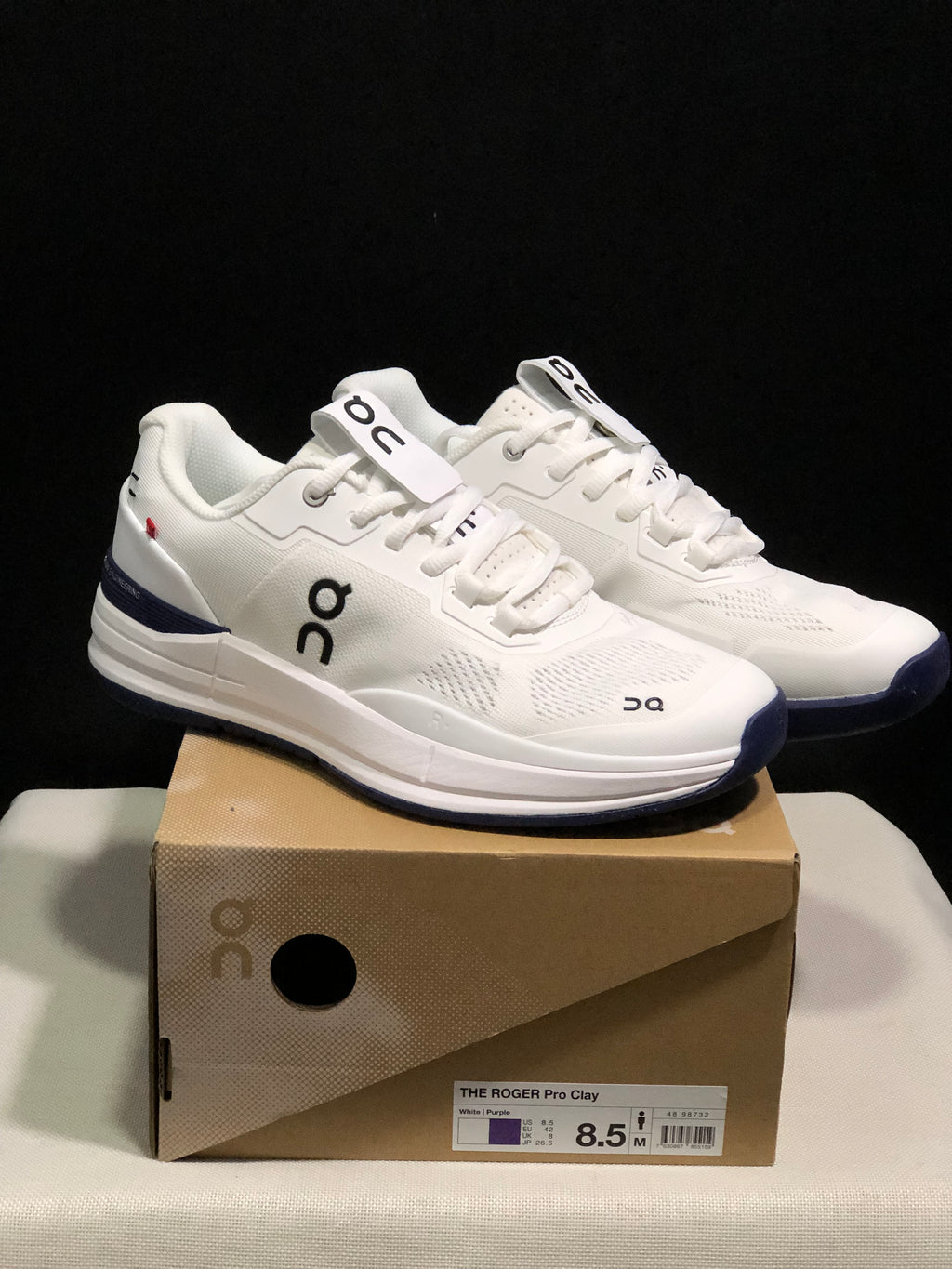 On Running The Roger Rro Durable And Breathable Tennis Shoes White/Dark Purple