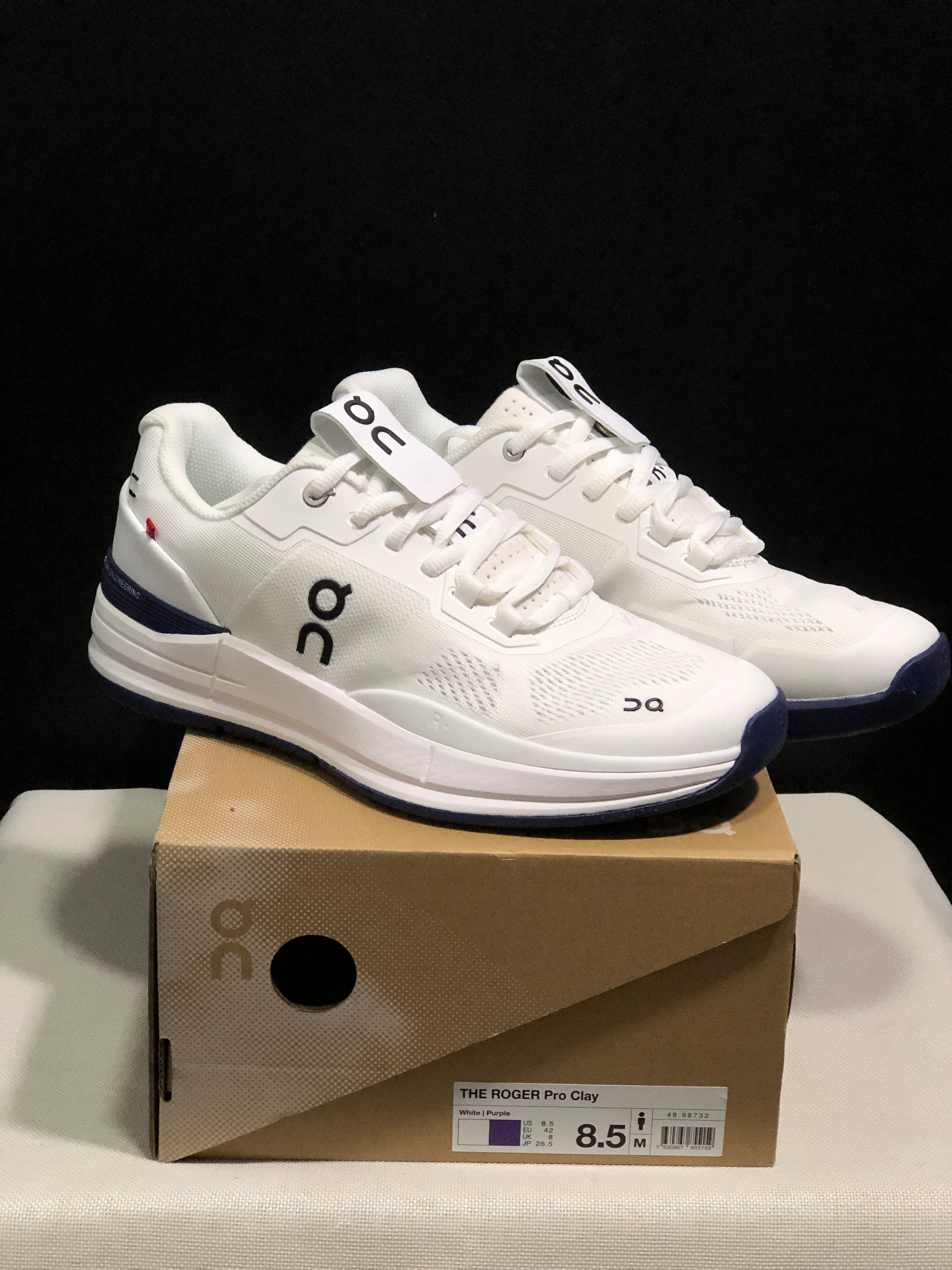On Running The Roger Rro Durable And Breathable Tennis Shoes White/Dark Purple