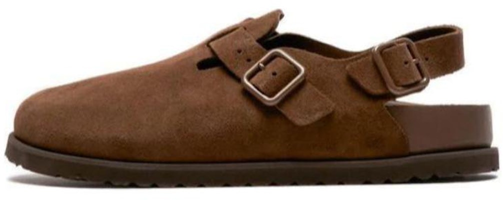 Birkenstock Boston 1026376 Dark Brown Suede Sandals