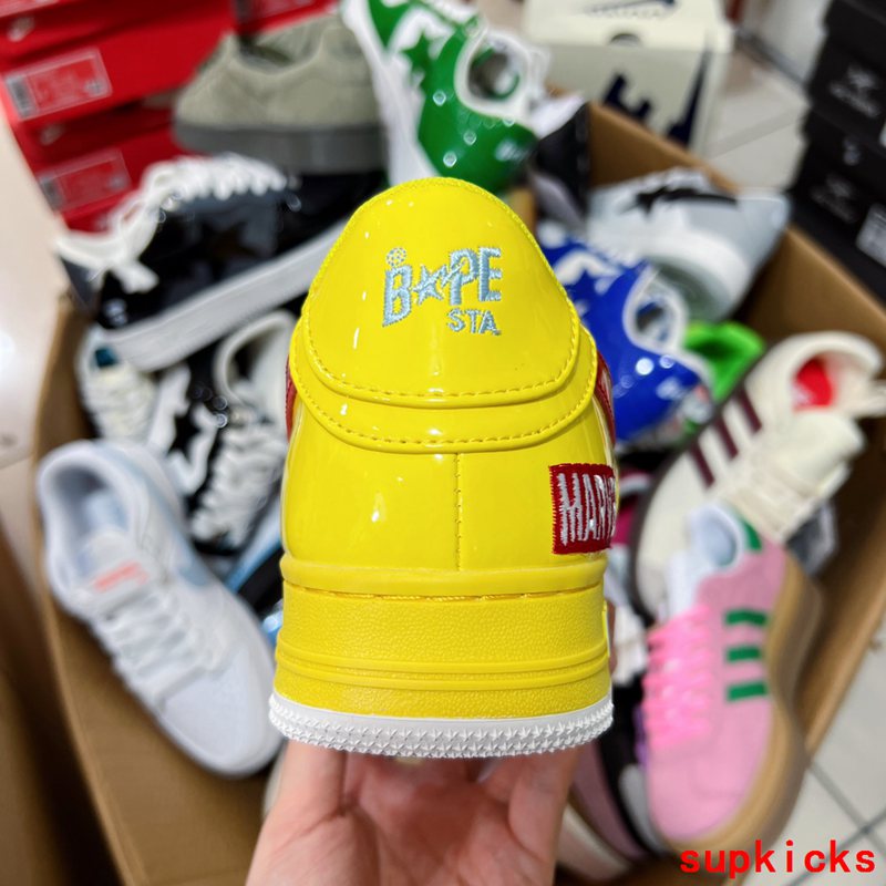 A Bathing Ape Bape Sta Marvel Comics Yellow Patent Leather
