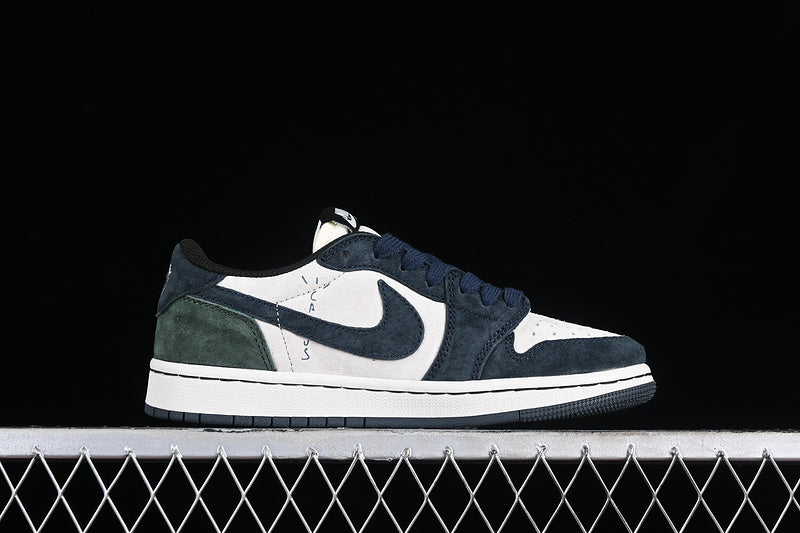 Travis Scott Nike Air Jordan 1 Low OG Green White Navy Sneakers