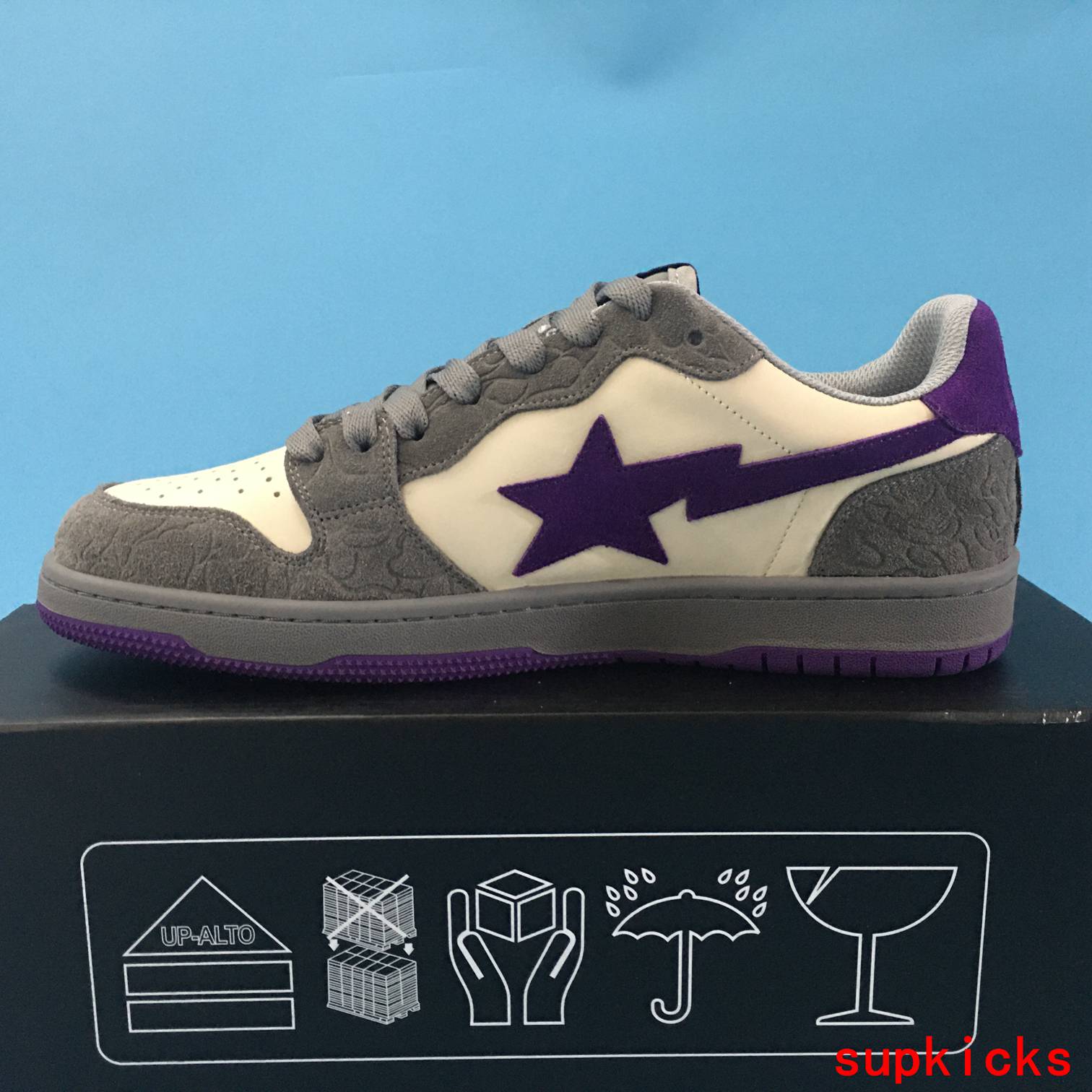 A Bathing Ape Court Sta Mist Grey Royal Purple