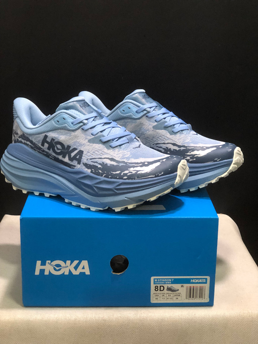 Hoka One One Stinson 7 Comfortable Anti-slip Running Shoes Blue/Camouflage