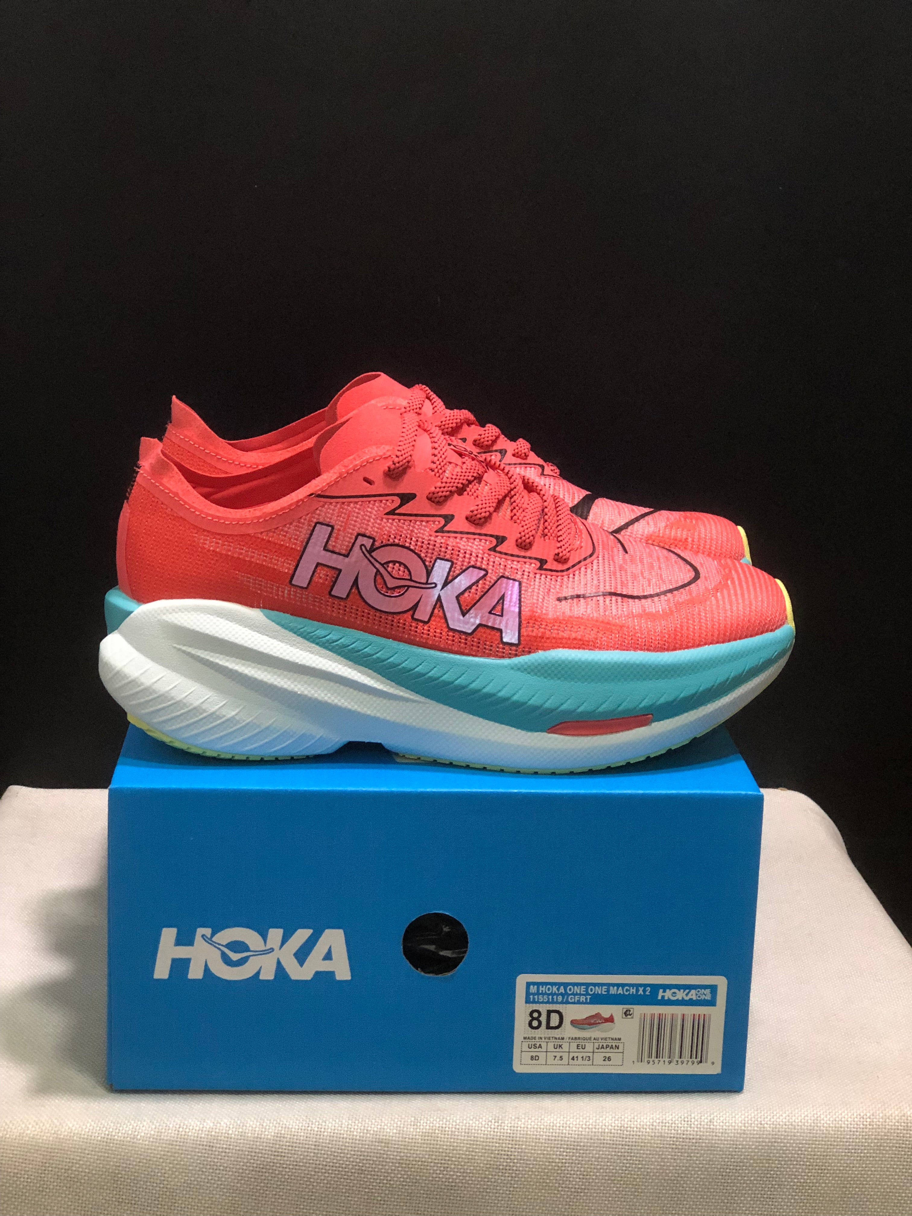 Hoka One One Mach X 2 Anti-slip Low-top Running Shoes Red