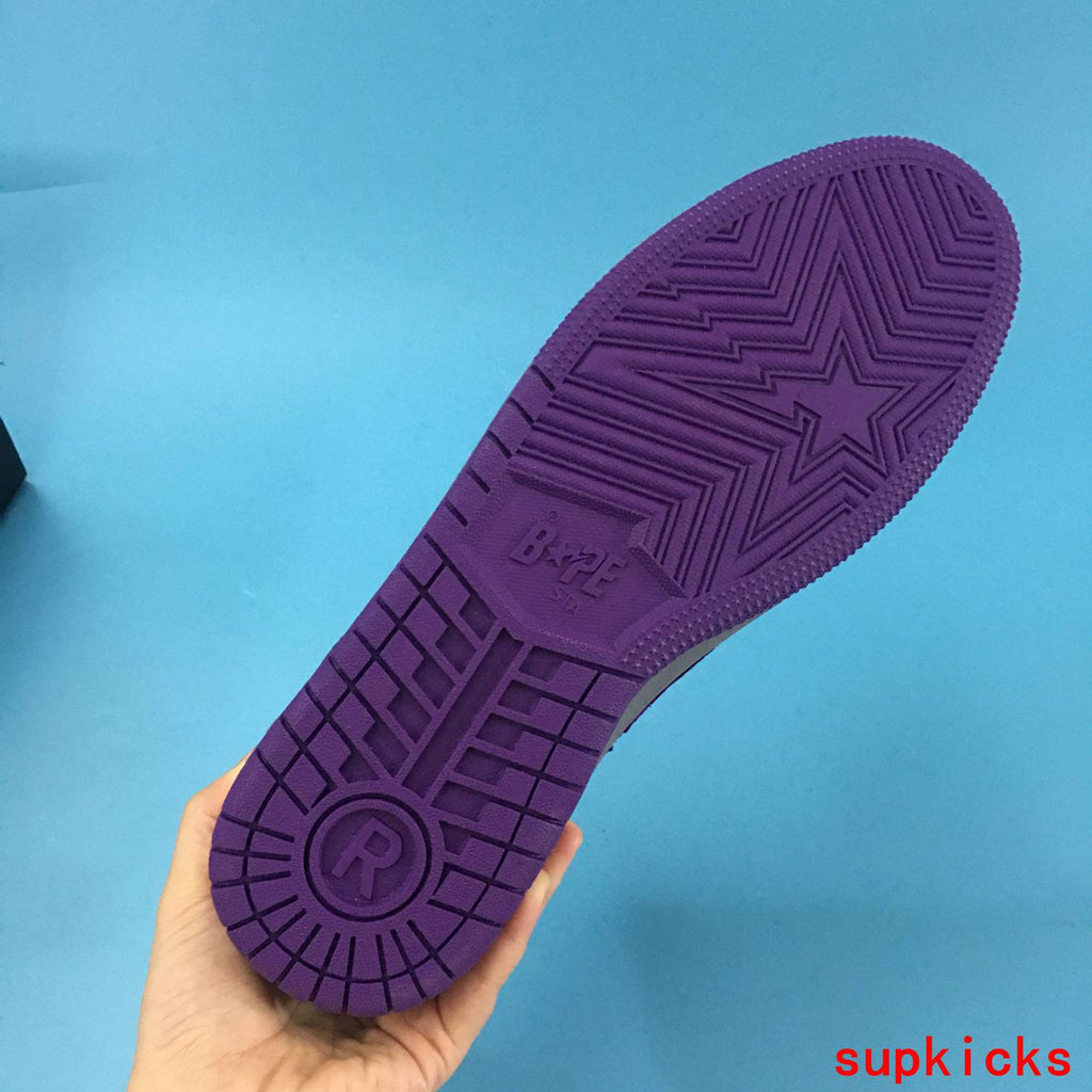 A Bathing Ape Court Sta Mist Grey Royal Purple