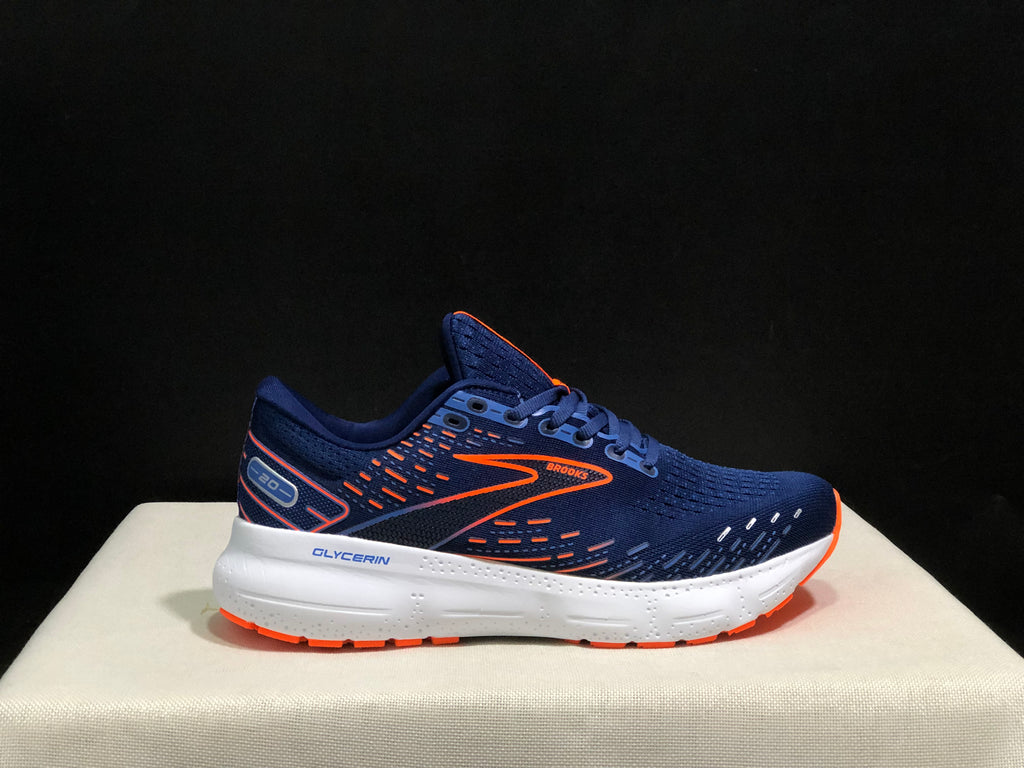 Brooks Glycerin GTS 20 Shock-absorbing Wear-resistant Running Shoes Navy/Orange