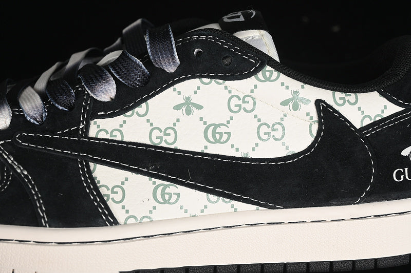 Travis Scott Fragment Design Nike Air Jordan 1 Low Gucci OG SP Black White Sneakers
