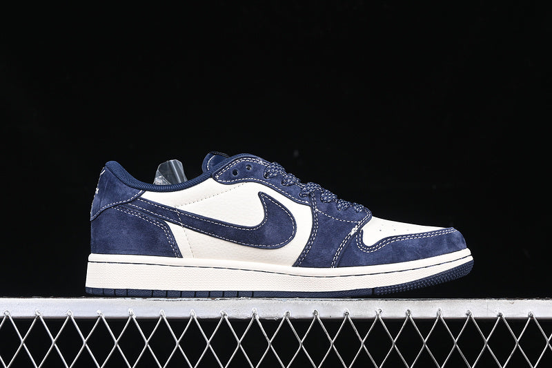 Travis Scott Fragment Design Nike Air Jordan 1 Low Gucci OG SP White Blue Sneakers