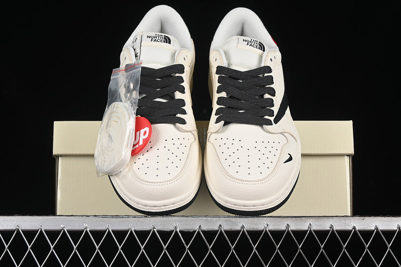 Travis Scott Fragment Design Nike Air Jordan 1 Low The North Face OG SP Black White Sneakers