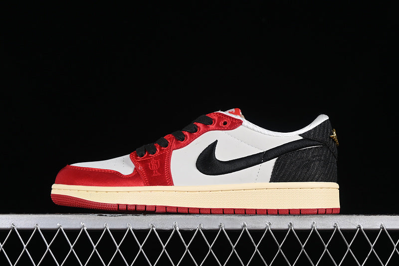 Trophy Room Nike Air Jordan 1 Low OG Away Sail Black Varsity Red Muslin Sneakers