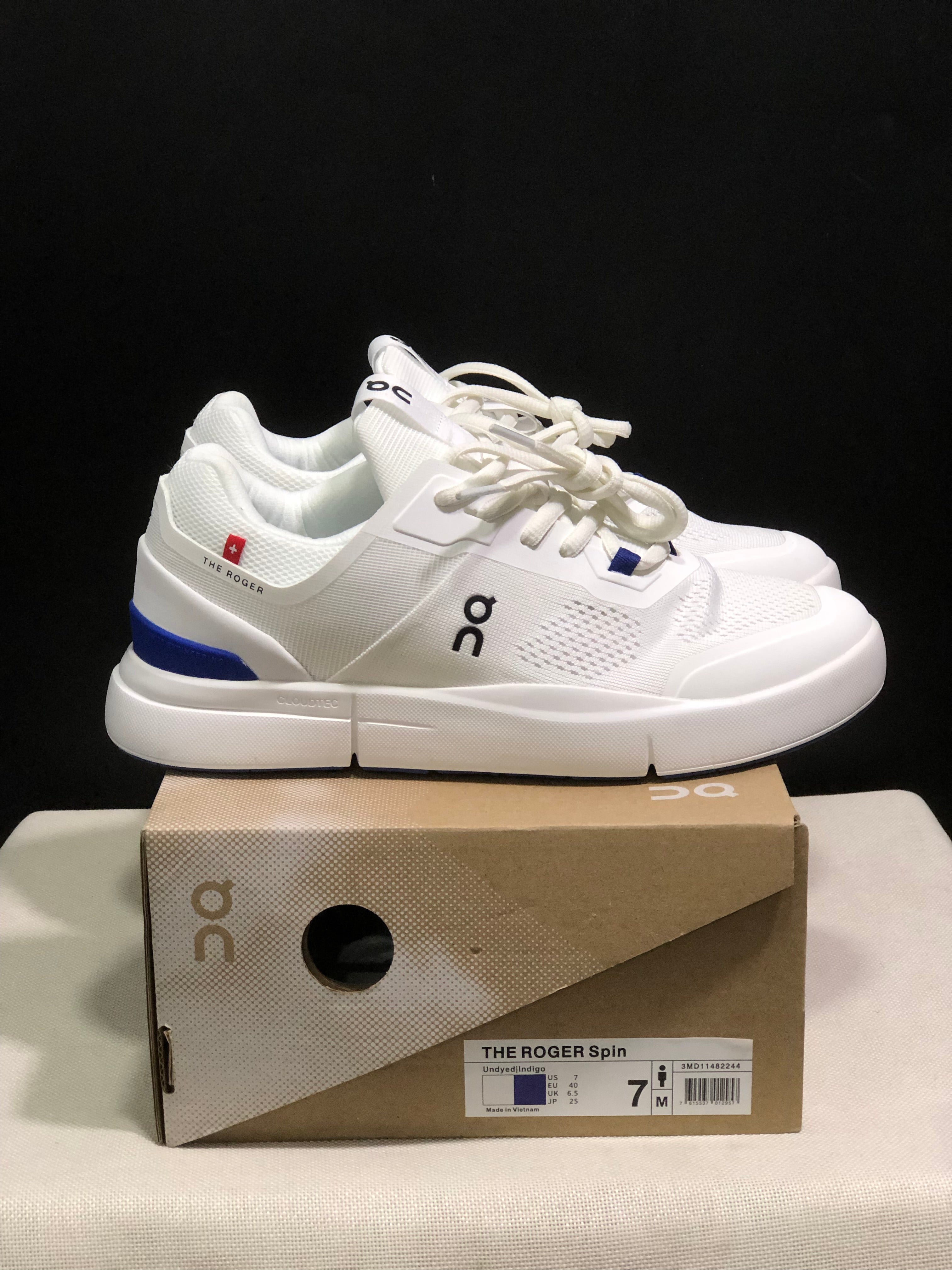 On Running The Roger Spin Breathable Mesh Sneakers White/Indigo