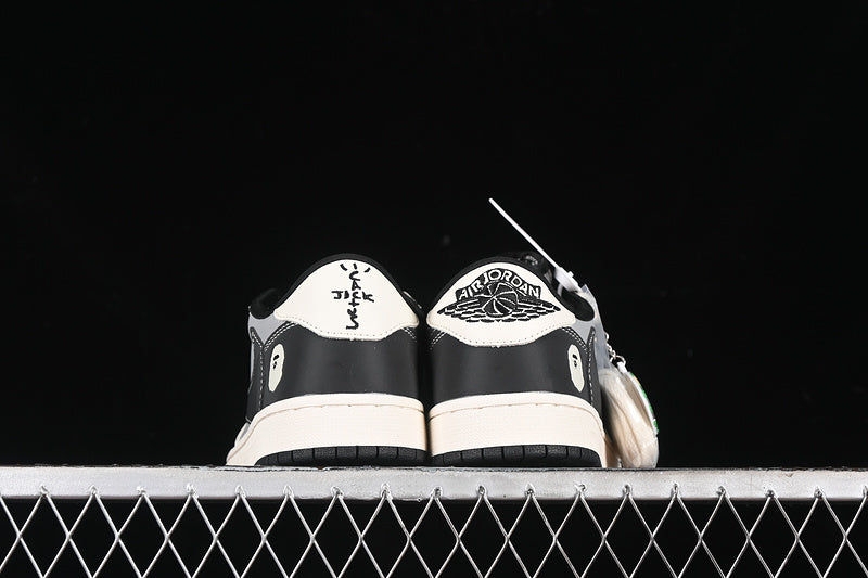 Travis Scott Fragment Design Nike Air Jordan 1 Low OG SP Black White Grey Fashion Sneakers