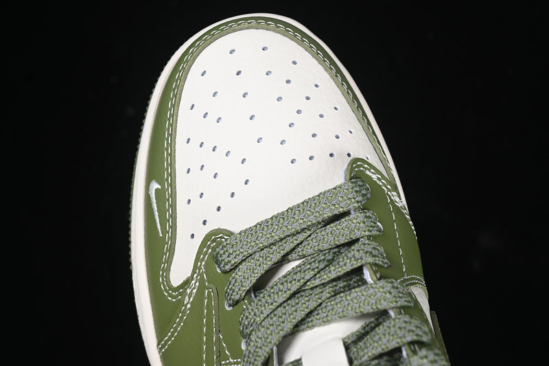 Travis Scott Fragment Design Nike Air Jordan 1 Low OG SP White Green Sneakers