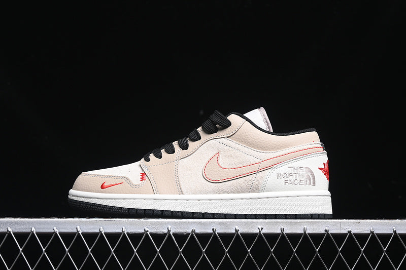 Travis Scott Fragment Design Nike Air Jordan 1 Low The North Face Black White Khaki Sneakers