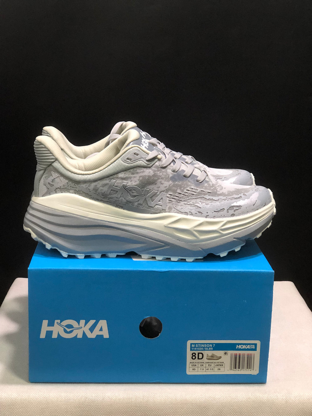 Hoka One One Stinson 7 Comfortable Anti-slip Outdoor Running Shoes Sneakers Silver
