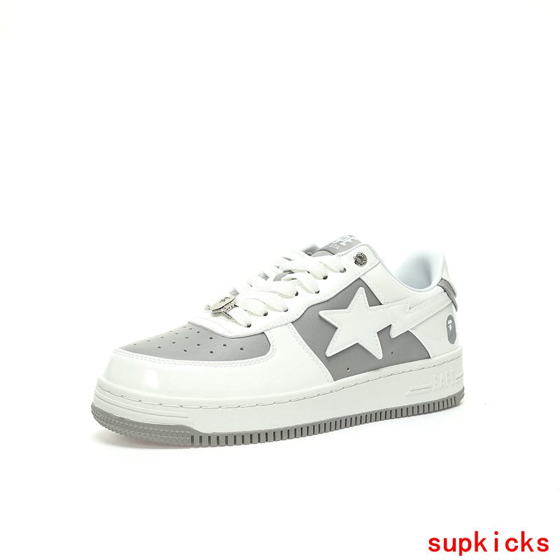 A Bathing Ape Bape Sta Sk8 Low White Gray