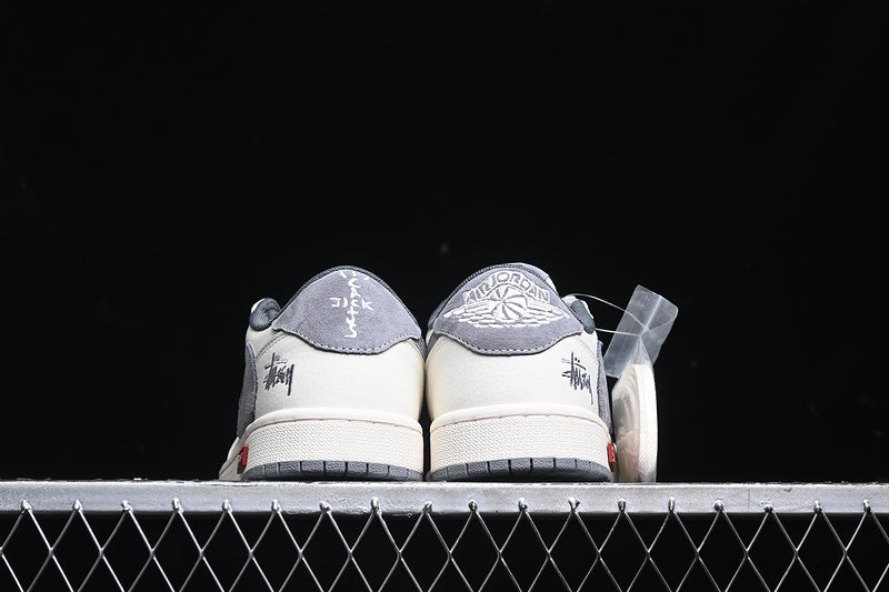 Travis Scott Fragment Design Nike Air Jordan 1 Low OG SP Medium Grey White Fashion Sneakers