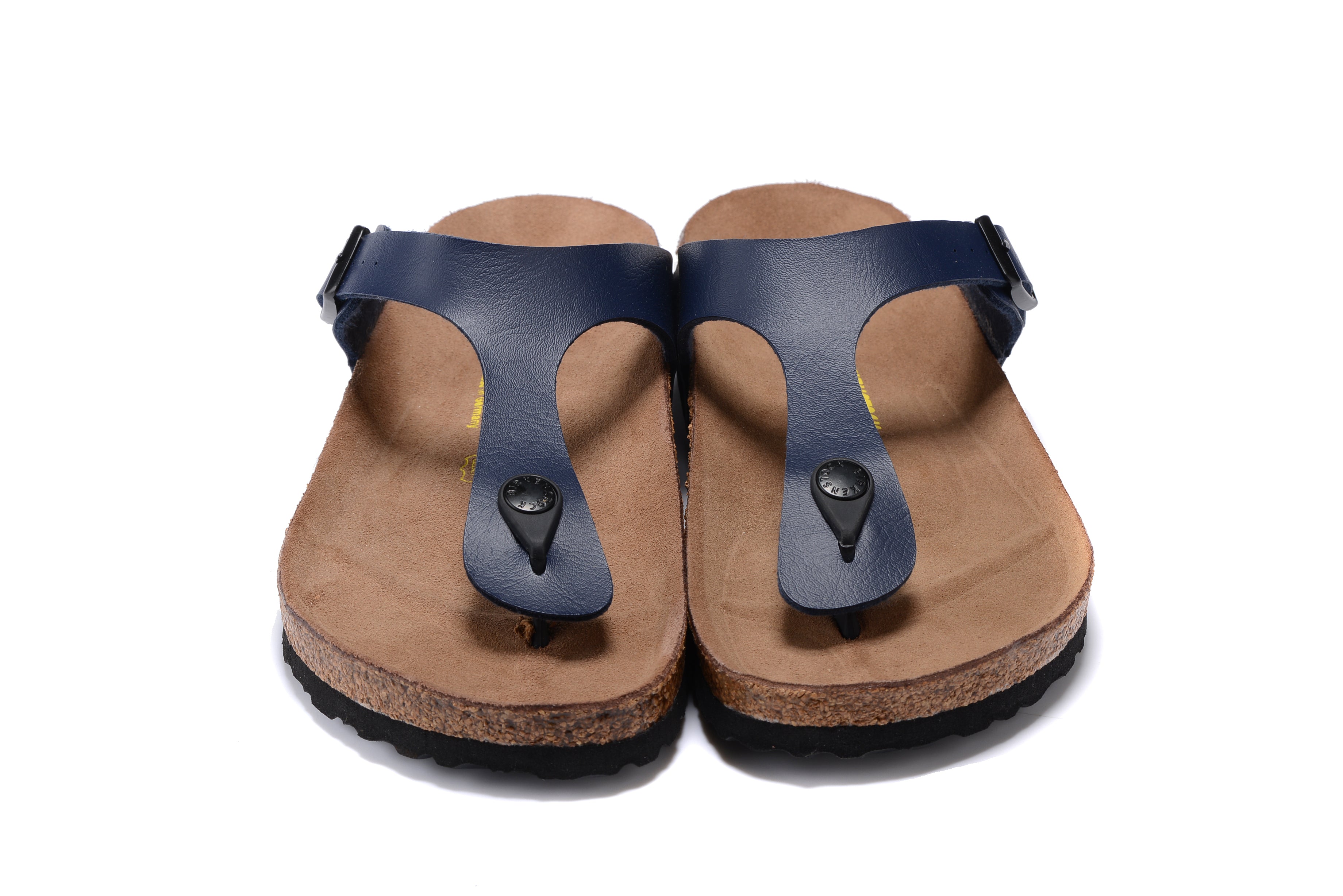 Birkenstock Gizeh Navy Flip Flops Matte Leather Sandals