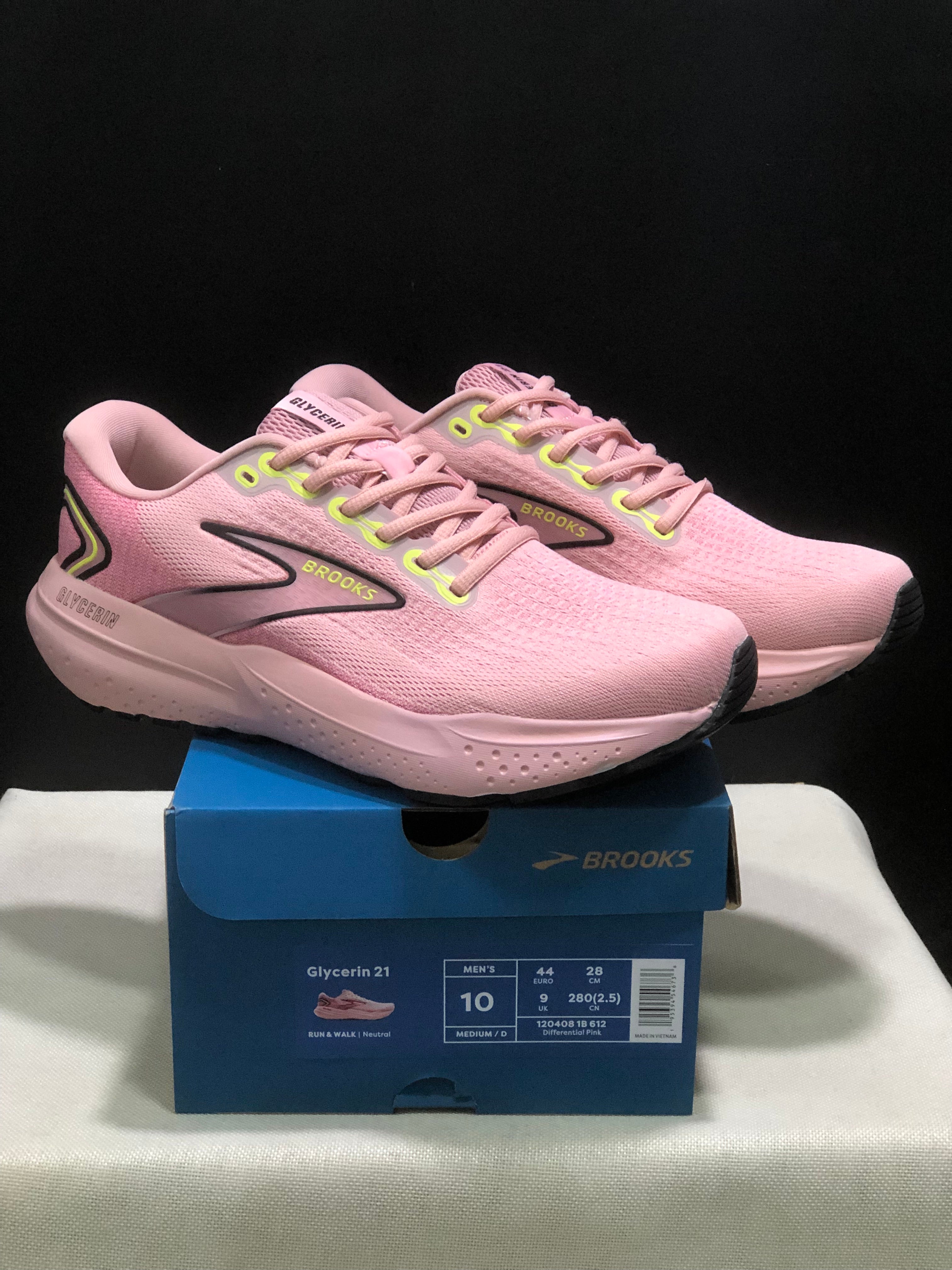 Brooks Glycerin 21 Low-top Casual Running Shoes Differential Pink