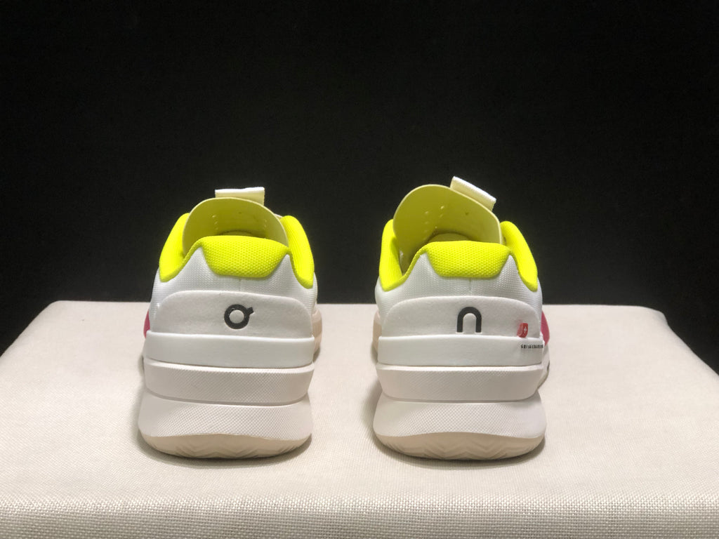 On Running The Roger Pro 2 Breathable Mesh Training Running Shoes White/Lemon Yellow/Rose Red